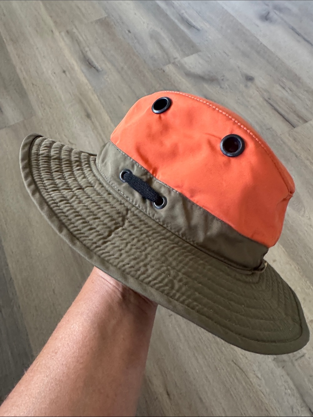 Men's Two-Tone Orange and Olive Bucket Hat